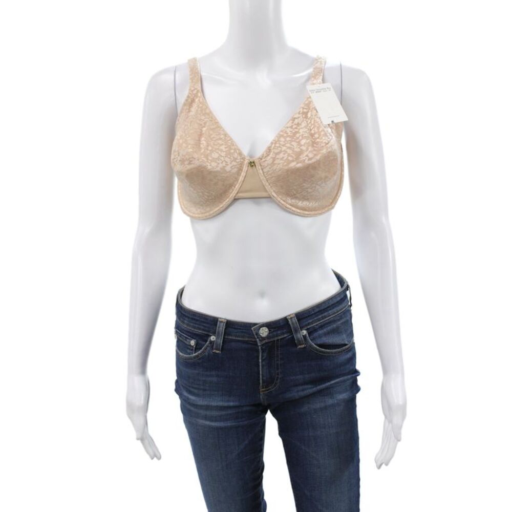 Le Mystère Womens Lace Detail Full Coverage Smoother Bra Beige Size 36DDD